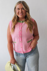 Stripe Color Block Sweater Vest