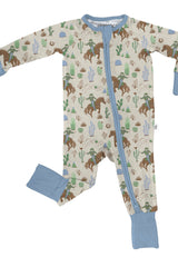 Saddle Up, Cowboy Toile - Convertible Zip PJs