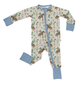 Saddle Up, Cowboy Toile - LS Convertible Zip PJs