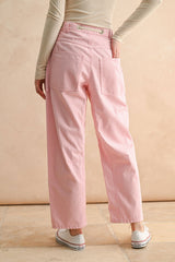 Striped Barrel Pants With Tie Front