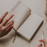 Tan One Line A Day Fabric Journal