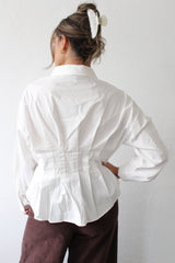 Cinched Pintuck Structured Blouse