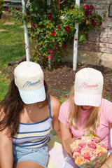 Mommin' Striped Vintage Trucker Hat