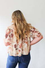 Chiffon Floral Print Mock Blouse