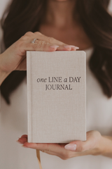 Tan One Line A Day Fabric Journal