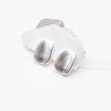 Matte Brushed Metal Stud Earrings