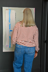 Retro Striped Crew Neck Sweatshirt