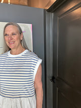 Marine Blue Stripe Mini Dress