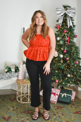 Arielle Jacquard Peplum Top