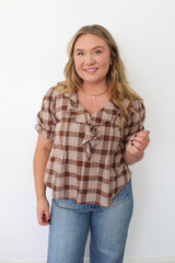 Printed Ruffle Plunged V-Neck
