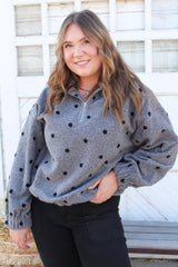 Polka Dot Collared Sweater
