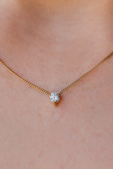 Round Brilliant 5A CZ Solitaire Necklace