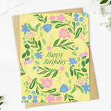 Happy Birthday Flowers Card
