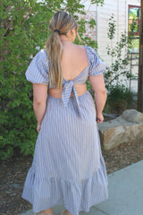 Striped Tie Back Maxi Dress