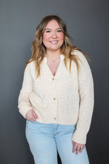 Textured V-Neck Cardigan