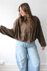 Suede Pleated Jacket