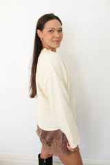 V-Neck Oversized Long Sleeve Sweater Top