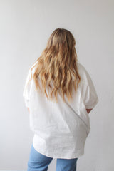 Woven 100% Cotton Oversized Cuff Hem Shirt