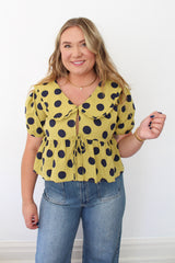 Polka Dot Peter Pan Collar Blouse