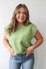 Contrast Trim Sweater Vest