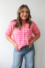 Punch Stripe Soft Button Down Cardigan