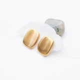 Matte Brushed Metal Stud Earrings