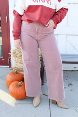Classic Relaxed Wide Leg - Spice Brown Stripe