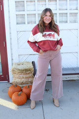 Classic Relaxed Wide Leg - Spice Brown Stripe