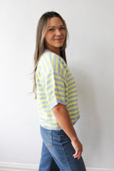 Sky Stripe Soft Button Down Cardigan