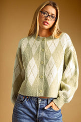 Argyle Pattern Cardigan