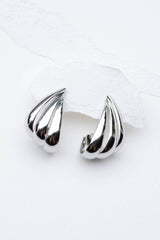 Sculptural Silver Hoop Earrings