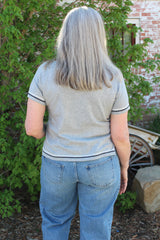 John + Jenn Windsor Tipped Heather Top
