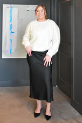 Lost In Time Satin Midi Skirt 2 Colors!