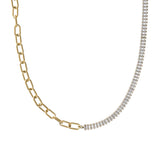 Gold Tennis and Paperclip Choker
