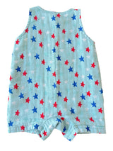 Splendid Stars Blue Muslin Shortie Romper