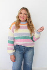 Multi Color Stripe Oversized Sweater