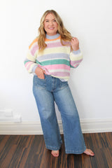 Multi Color Stripe Oversized Sweater