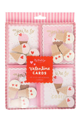 Ice Cream Valentine's Cards and Eraser Set