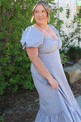 Striped Tie Back Maxi Dress