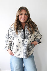 Mila Printed 1/2 Zip Sherpa