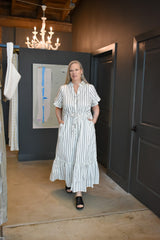 Kamara Striped Button Up Midi Dress