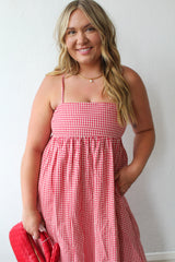 Gingham Midi Dress