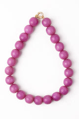 Iris Large Resin Bead Necklace Purple