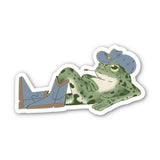 Cowboy Frog Relaxed Southern Sticker
