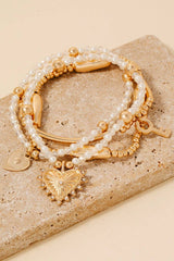 Heart And Key Charm Bracelet