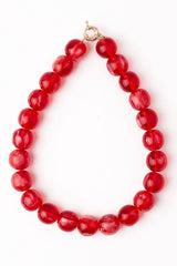 Iris Large Resin Bead Necklace Red