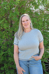 John + Jenn Windsor Tipped Heather Top