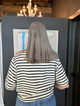 Loose Fit Cropped Stripe T-Shirt