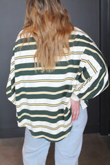 Striped Oversized Crewneck Top