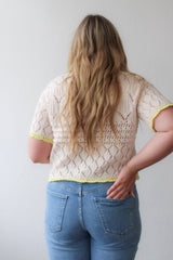 Knit Sweater Crochet Short Sleeve